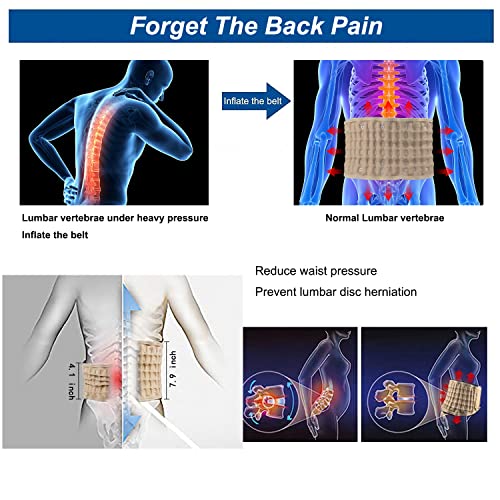 Physical Decompression Back Belt Spinal Air Traction Belt for Lower Back Pain Relief, Back Support & Lumbar Traction belt(29-49 inch Waists)