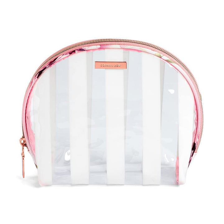 Allegro by Scunci Sophia Joy Round Top Makeup Bag Organizer, Floral Print