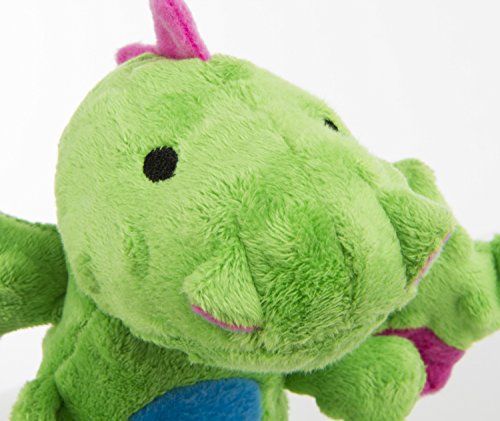 Bubble Plush Skinny Dragons Squeaky Plush Dog Toy, Chew Guard Technology - Green, Large