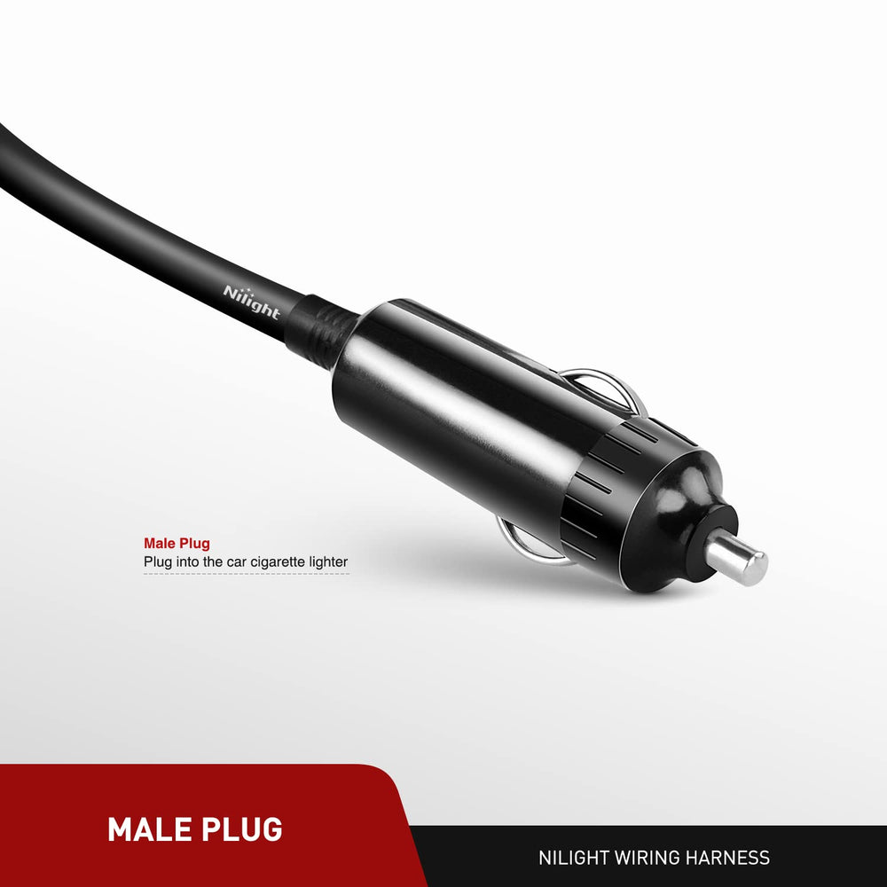 NI-WA-01C Cigarette Lighter Extension Cord Cable Heavy Duty 14ft 12V/24V Car Charger with Cigarette Lighter Socket