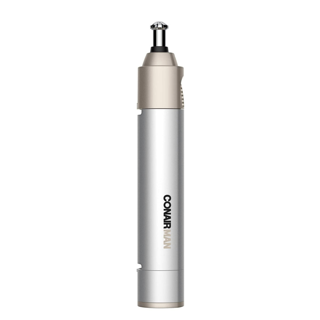 Man Nose Hair Trimmer for Men, For Nose, Ear, and Eyebrows, Patent 360 Bevel Blade for No Pull, No Snag Trimming Experience, Cordless High Performance Metal Trimmer