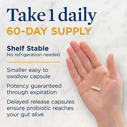 Probiotic Colon Care Probiotic Capsules, Daily Supplement Offers Colon Support, L. Rhamnosus GG, Dairy, Soy and gluten-free, 80 Billion CFU, 60 Count