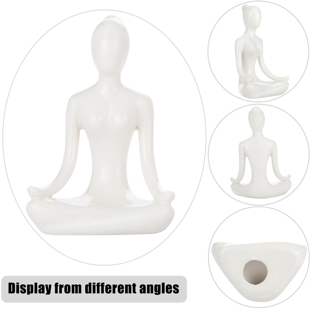 4pcs Yoga Statues Women Zen Decor Figurines Meditation Table Decoration Sculpture Spiritual Accents Shelf Decorations for Home Living Room Bedroom Office White
