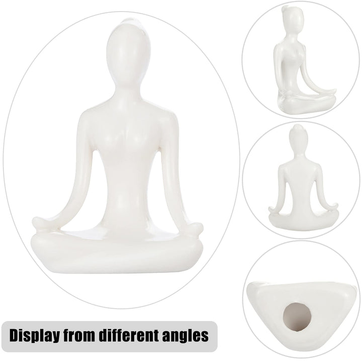 4pcs Yoga Statues Women Zen Decor Figurines Meditation Table Decoration Sculpture Spiritual Accents Shelf Decorations for Home Living Room Bedroom Office White