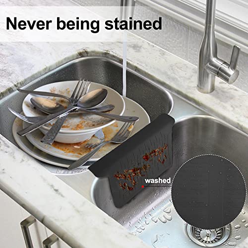 Sink Saddle Ultra Thin Silicone Sink Divider Mat Weak Suction Kitchen Sink Protector Super Soft Sink Mat No Odor 12.8'' x 11''