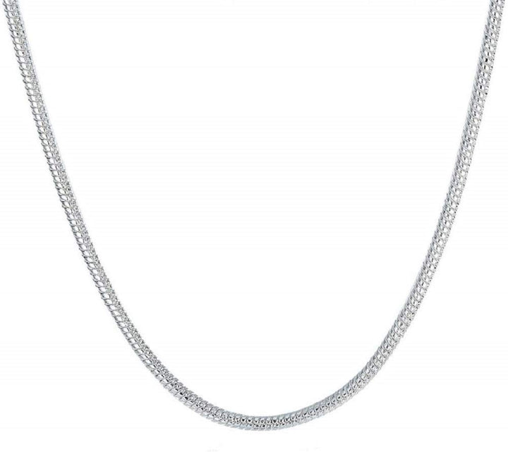 Duan 3pcs 925 Sterling Silver 2mm Snake Chain Necklace Jewelry Jewelry for Men and Women(16-24 inch) (24 inch)