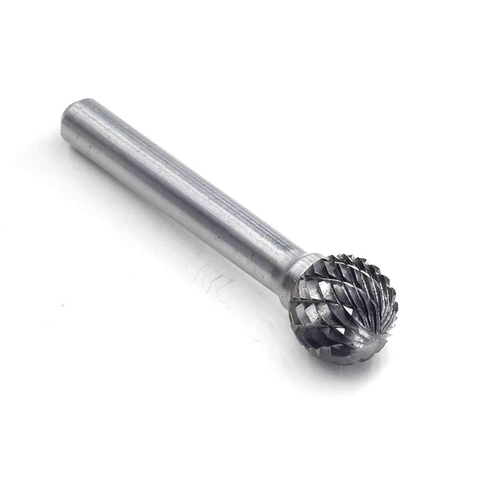 SD-5 Tungsten Carbide Burr ball Shape Double Cut Rotary Burrs File(1/2''cutter Dia , 0.45''Cutter Length) with 1/4'' (6.35mm) Shank dia