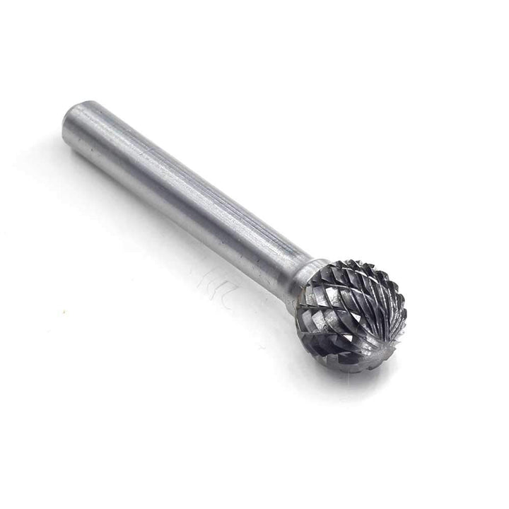 SD-5 Tungsten Carbide Burr ball Shape Double Cut Rotary Burrs File(1/2''cutter Dia , 0.45''Cutter Length) with 1/4'' (6.35mm) Shank dia