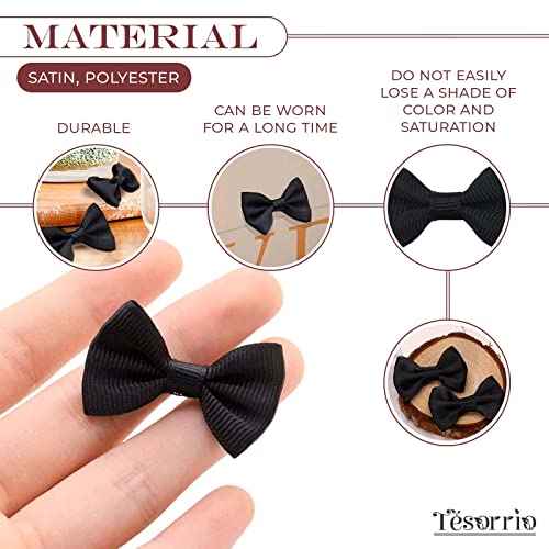 Black Mini Bow Ties for Crafts - 30Pcs Mini Diy Bow Tie Black Hair Bow Small Bows for Crafts Black Bows for Gift Wrapping Decorations - 1.38 Tiny Bows for Crafts Black Bows for Presents Black Bow Tie