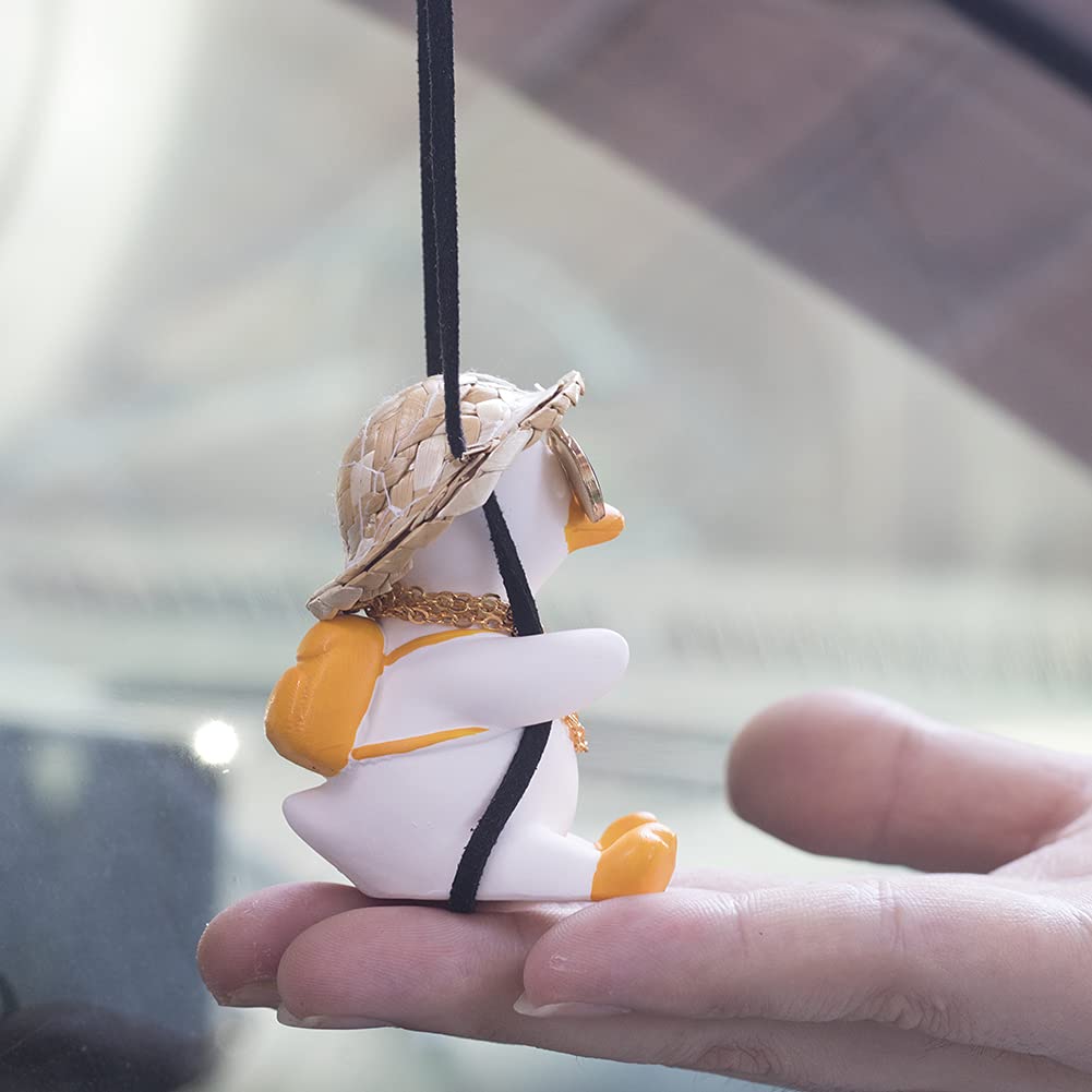Car Mirror Hanging Accessories, Cute Swinging Duck Car Ornament Dashboard Decorations (Mirrors Sunglasses Duck)
