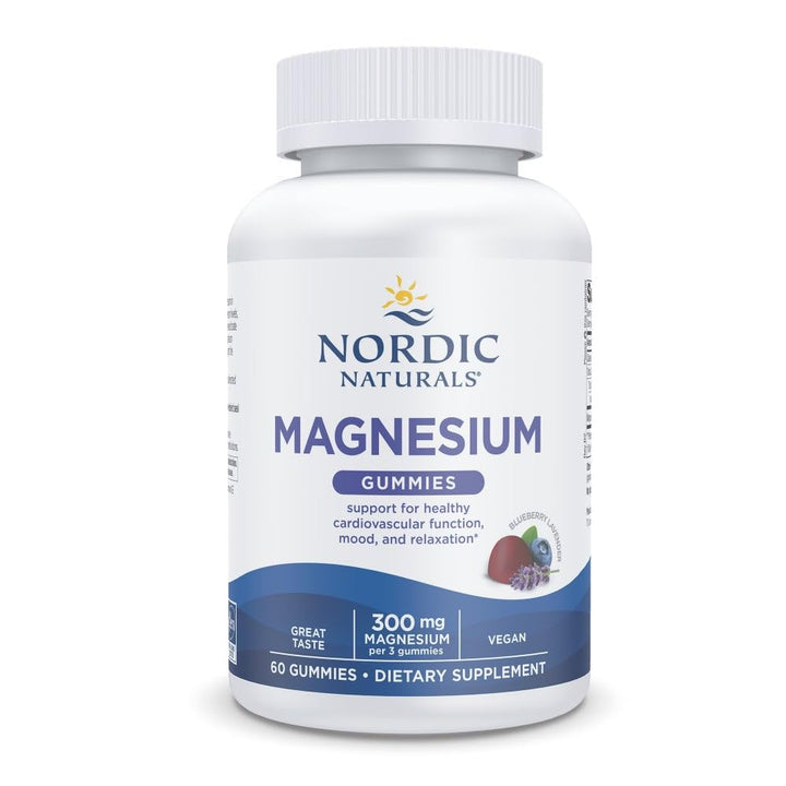 Magnesium Gummies for Adults, Blueberry Lavender Flavor - 60 Gummies - Vegan Magnesium Supplement for Mind, Mood, and Cardiovascular Support - Non-GMO - 20 Servings