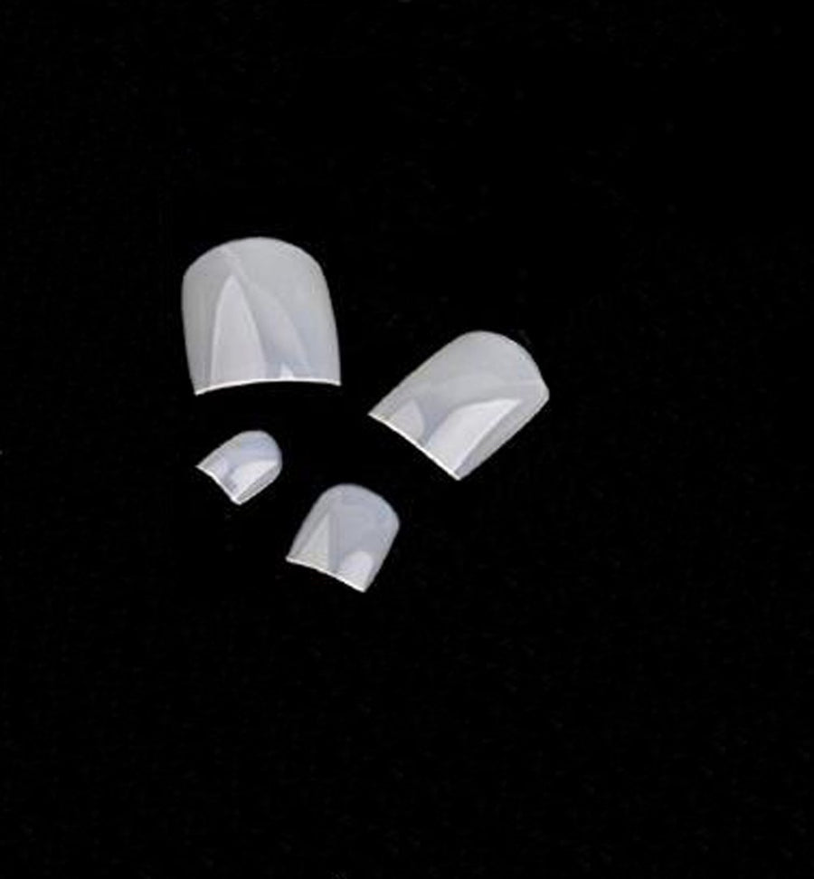 500 Pieces False Toe Nails Art Nail Tips Artificial Nails Sticker Natural Acrylic False Toe Nails Tips (Natural)