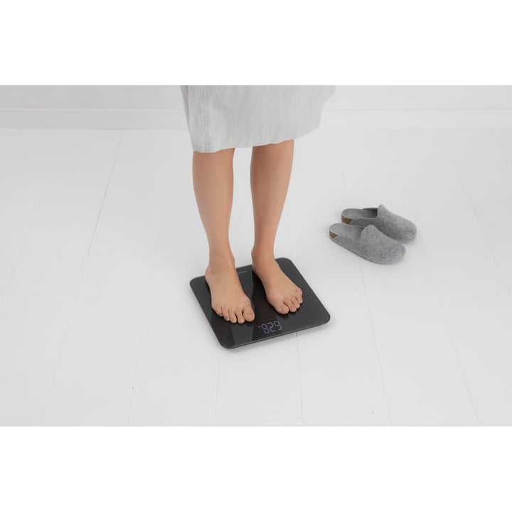 Renew Digital Bathroom Weighing (Dark Gray) Battery-Powered Personal Body Weight Scales with Backlit LED Display