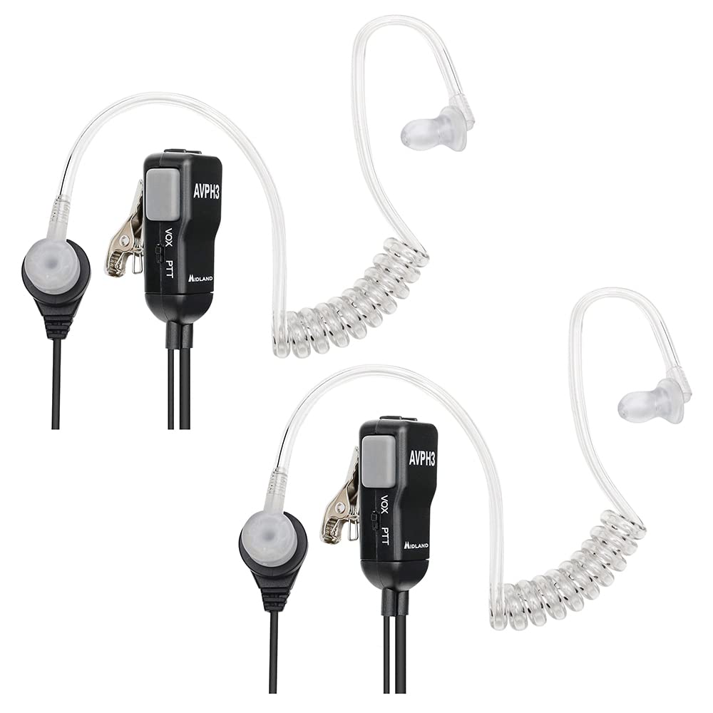 AVPH3 Transparent Security Headsets with PTT/VOX - Pair