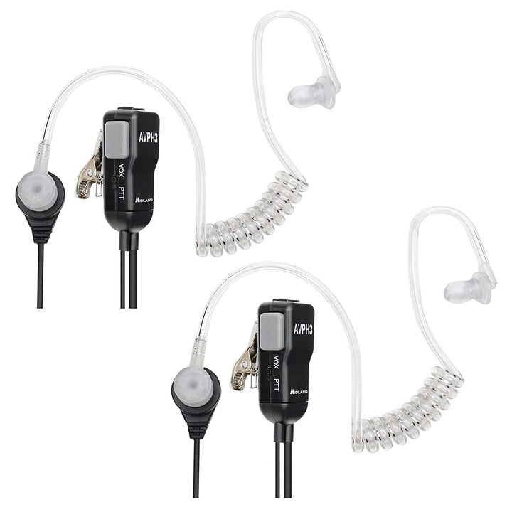 AVPH3 Transparent Security Headsets with PTT/VOX - Pair