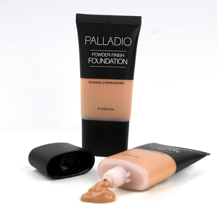 Powder Finish Liquid Foundation, Natural Matte Appearance, Reduces Fine Lines, Covers Large Pores, Hides Imperfections, All Day Wear, Sheer to Medium Coverage, Ivory