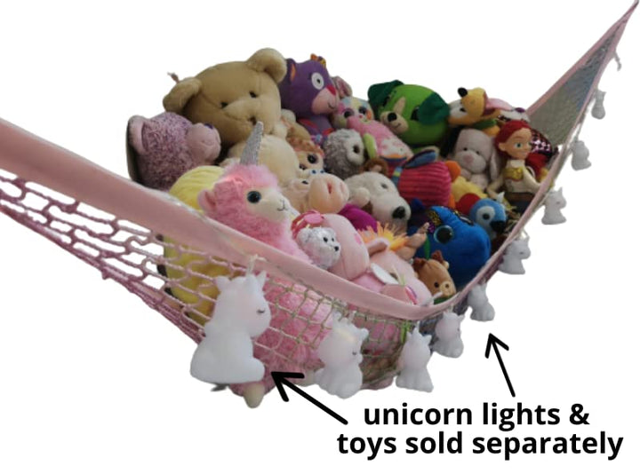 Storage Hammock Stuffed Toys Organizer - Fits 30-40 Plush Animals. Great Mermaid Gift for Girls. Instead of Bins and Toy Chest – Displays Teddies Easily. (Unicorn, X-Large (Pack of 1))