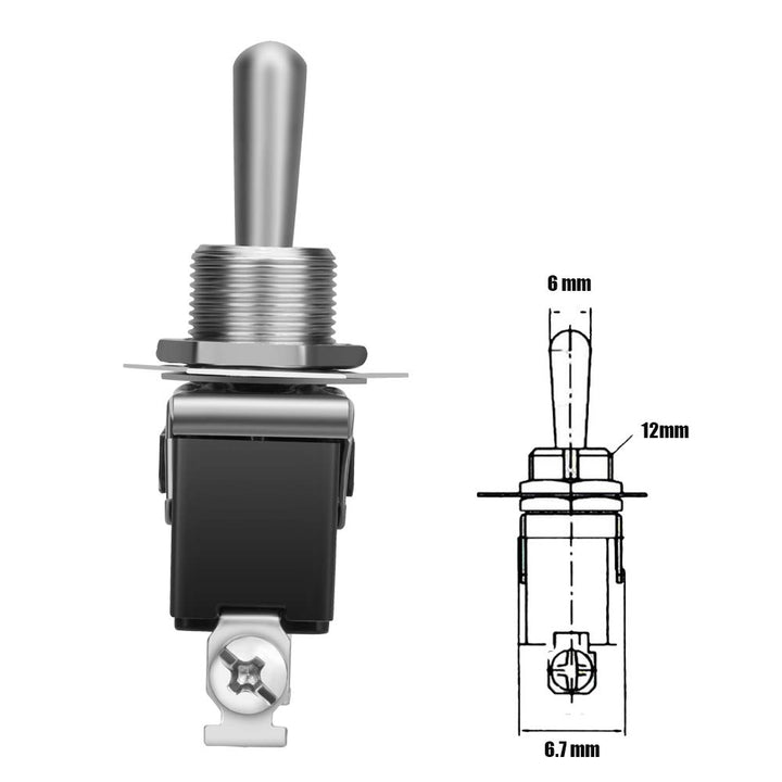 Toggle Switch 12V, Heavy Duty 120V SPST ON Off Rocker Switch, 2 Pin SPDT Marine Toggle Switches Waterproof 15A 250V 20A 125V(6 Pack)