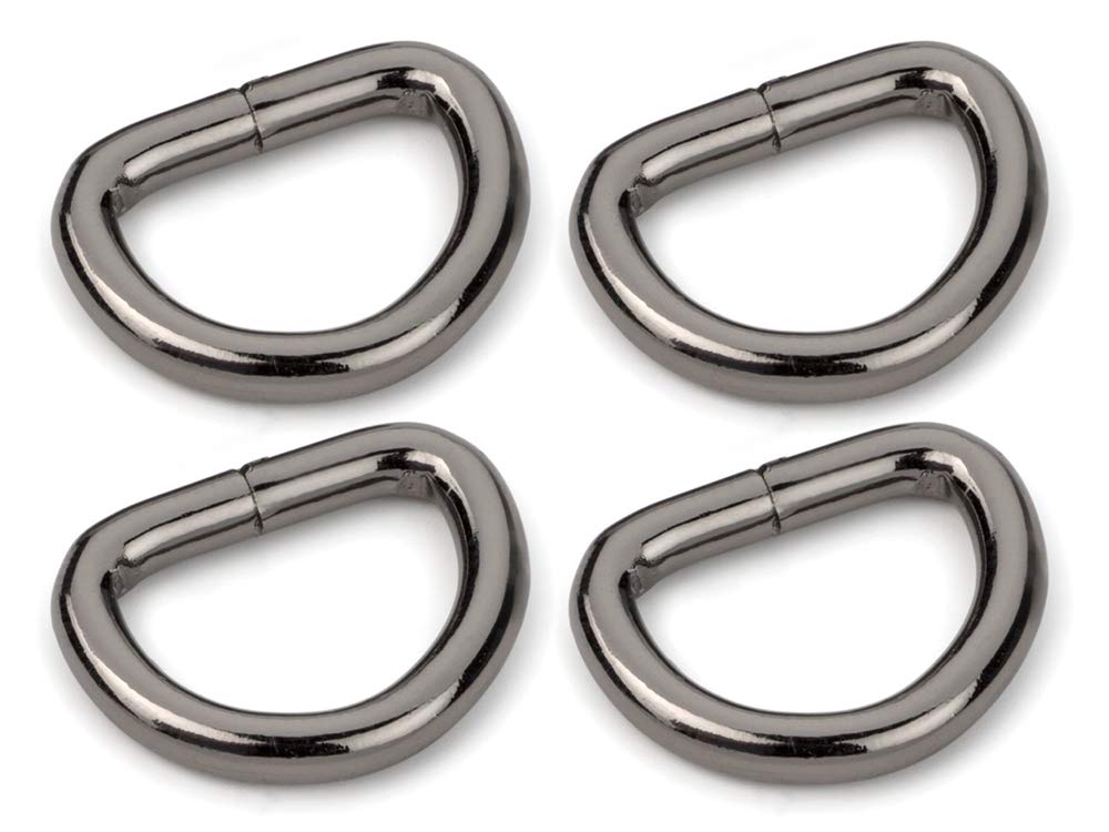 CRAFTMEmore 1 1/4 & 1 1/2 Inches D-Ring Findings Metal Non Welded D Rings for Belts Bags Landyard Leathercraft Avail 4 Colors (1 1/4 x 20 pcs, Gunmetal)