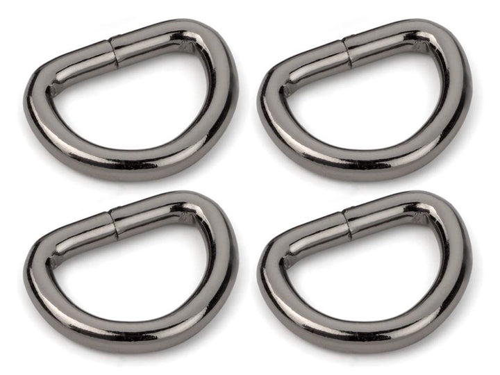 CRAFTMEmore 1 1/4 & 1 1/2 Inches D-Ring Findings Metal Non Welded D Rings for Belts Bags Landyard Leathercraft Avail 4 Colors (1 1/4 x 20 pcs, Gunmetal)