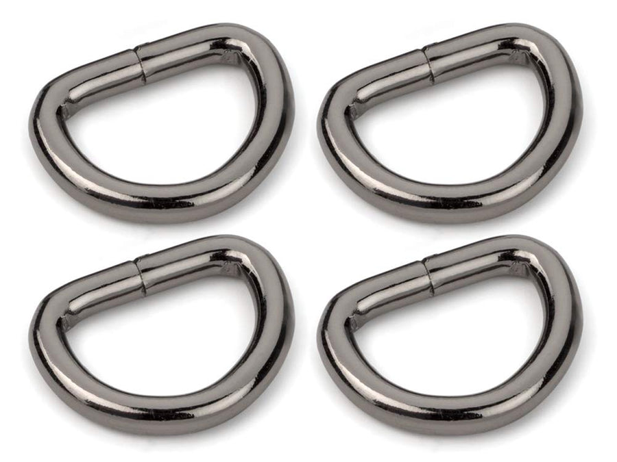 CRAFTMEmore 1 1/4 & 1 1/2 Inches D-Ring Findings Metal Non Welded D Rings for Belts Bags Landyard Leathercraft Avail 4 Colors (1 1/4 x 20 pcs, Gunmetal)