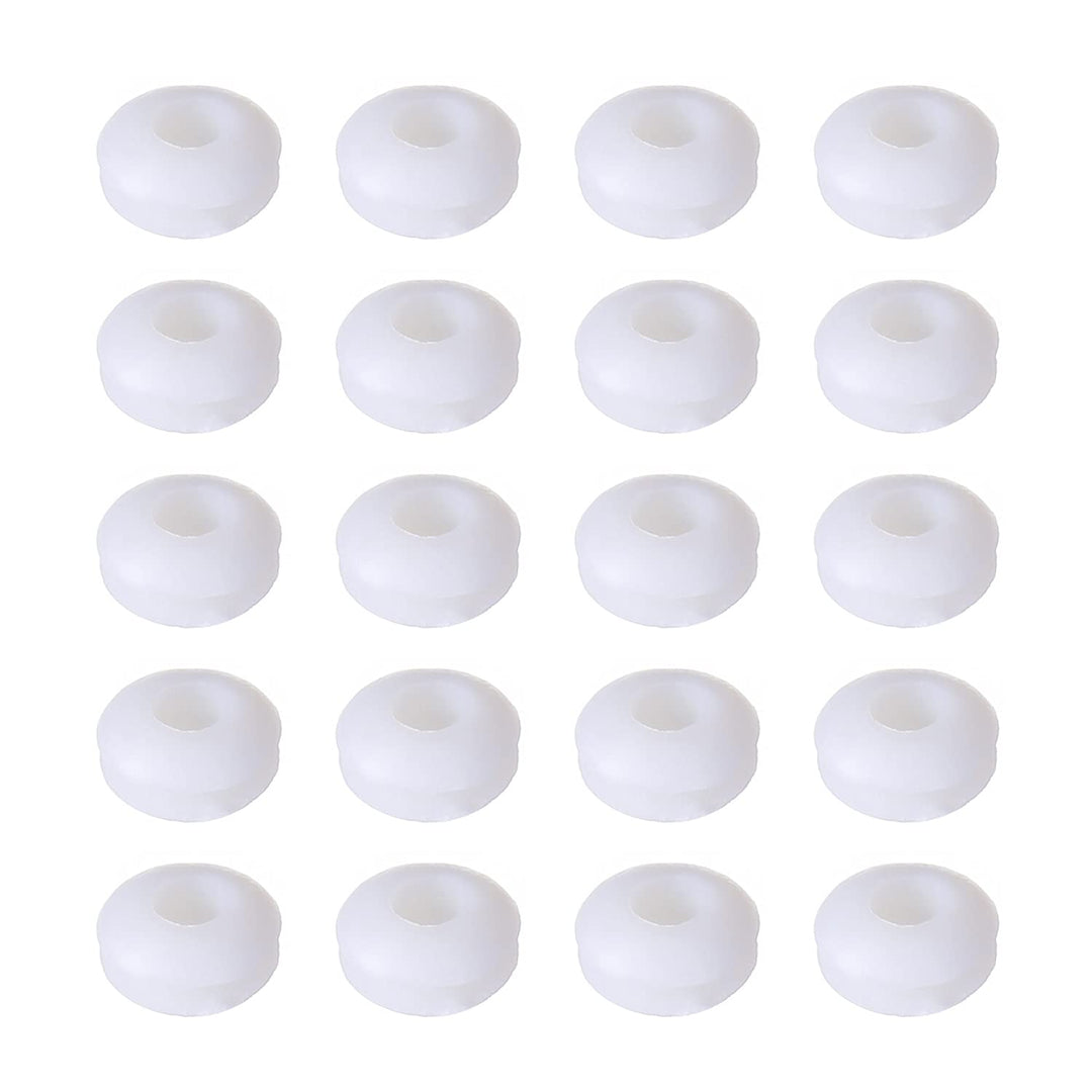 200PCS Rubber Grommet 1/6/4mm Mounting Dia Oil Resistant Eyelet Ring Armature Grommets Rubber for Electrical Wiring Cable Protector White