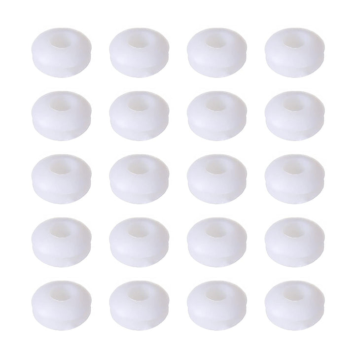 200PCS Rubber Grommet 1/6/4mm Mounting Dia Oil Resistant Eyelet Ring Armature Grommets Rubber for Electrical Wiring Cable Protector White