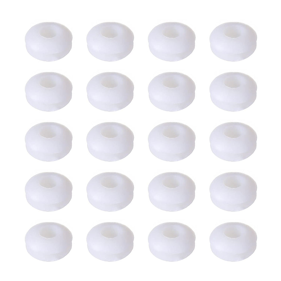 200PCS Rubber Grommet 1/6/4mm Mounting Dia Oil Resistant Eyelet Ring Armature Grommets Rubber for Electrical Wiring Cable Protector White