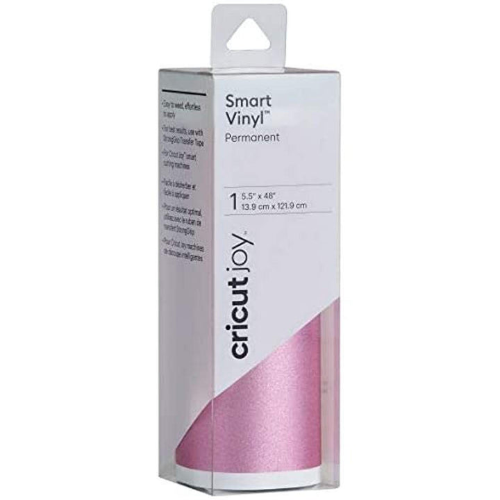 Smart Permanent Vinyl (5.5in x 48in, Shimmer Pink) for Joy machine - matless cutting for shapes up to 4ft, & repeated cuts up to 20ft