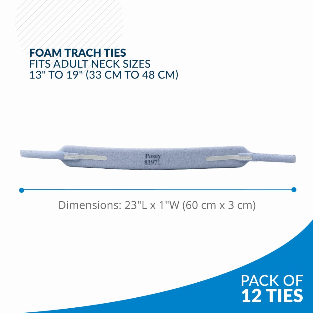 TIDI Foam Trach Tie – Large – 1 Package of 12 Ties – Tracheostomy Tube Holder – Home Care (8197L)