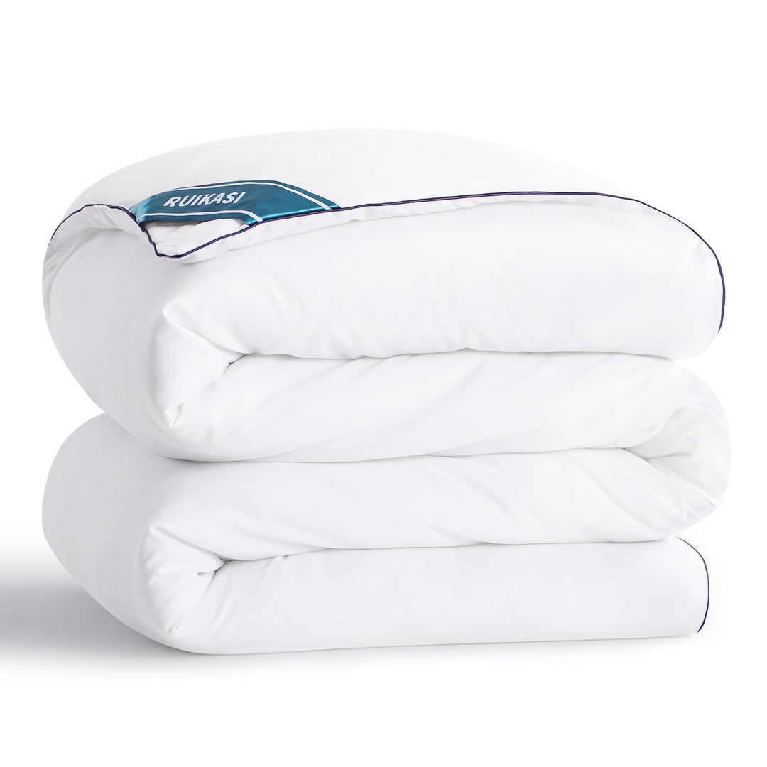 Fluffy Duvet Insert King - Lightweight Cooling Bedding Comforter King Size White, Soft Down Alternative Medium Warm Duvet Hotel with Corner Tabs, 102x90, Machine Washable