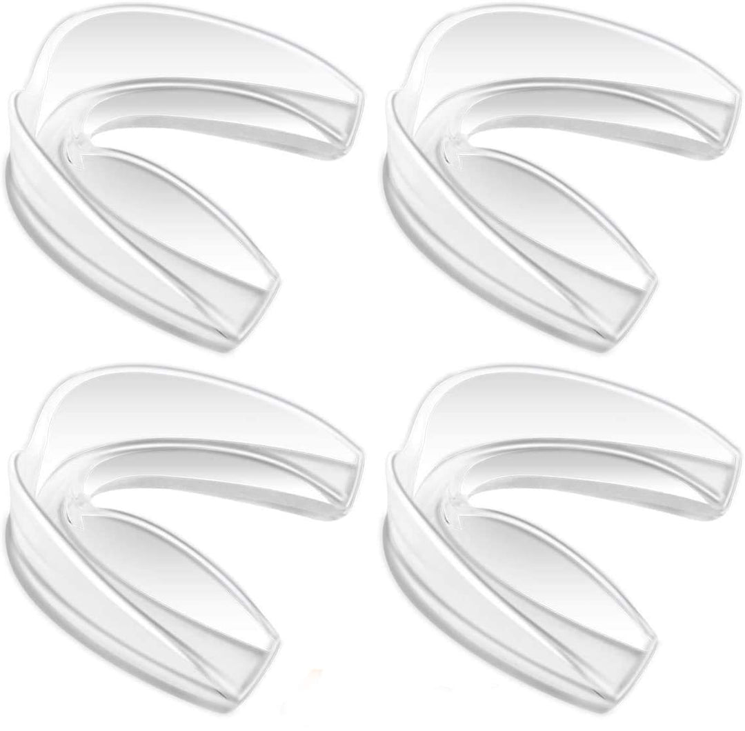 Mouth Guard Sports, 4 Pack Athletic Mouth Guards, Professional Moldable Youth Mouthguard for Maximum Protection, Customizable for Comfort - Fits Any Size Mouth(12 Years or Older)