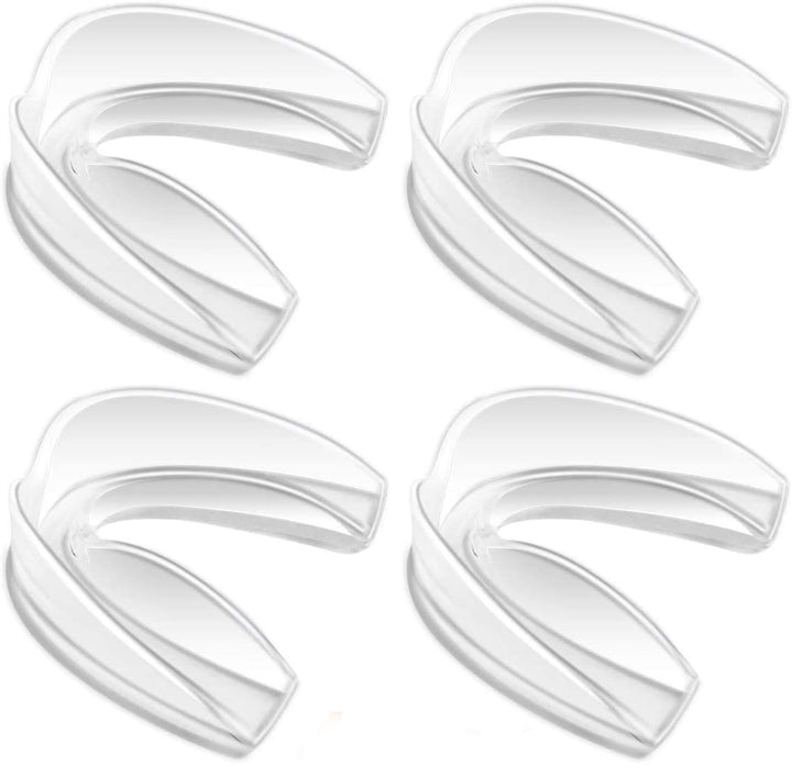 Mouth Guard Sports, 4 Pack Athletic Mouth Guards, Professional Moldable Youth Mouthguard for Maximum Protection, Customizable for Comfort - Fits Any Size Mouth(12 Years or Older)