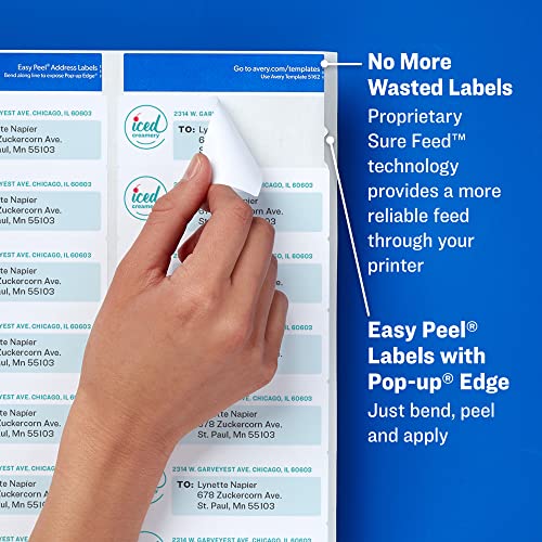 Avery® Easy Peel® White Inkjet Address Labels, Return, 8167, 1/2 x 1 3/4, Box Of 2,000