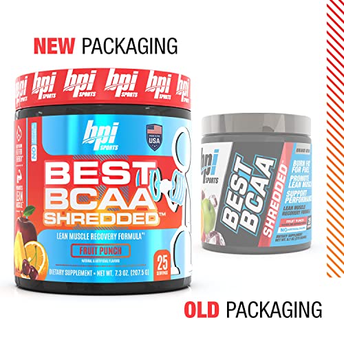 Best BCAA Shredded - Caffeine-Free Thermogenic Recovery Formula - BCAA Powder - Lean Muscle Building - Accelerated Recovery - Weight Loss - Hydration - Fruit Punch - 25 Servings - 9.7 oz.