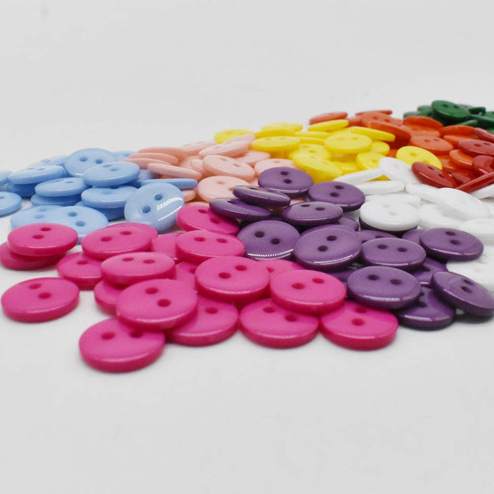 200pcs 10mm 10 Color Buttons Resin Shirt Buttons for Sewing Children Sweater Crafts DIY Clothes Bulk Scrapbooking 2 Holes