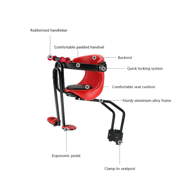 Eton Front Mounted Baby Bike Seat, Universal Kids Bike Seat for Children, Front Mount Bike Child Seats Safety Seat for Bikes Kids Safety Carrier Front Seat (A-Suitable for Bicycles with Front Beams)
