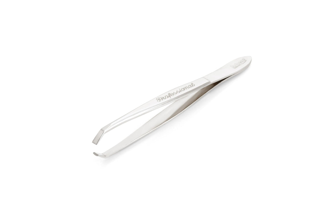 Stainless Steel Professional Slanted Tweezers, Best for Eyebrows Extensions, Facial Hair, Made in Germany