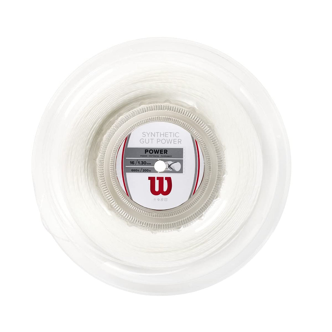 Wilson Synthetic Gut Power 16 Tennis String - Set, White