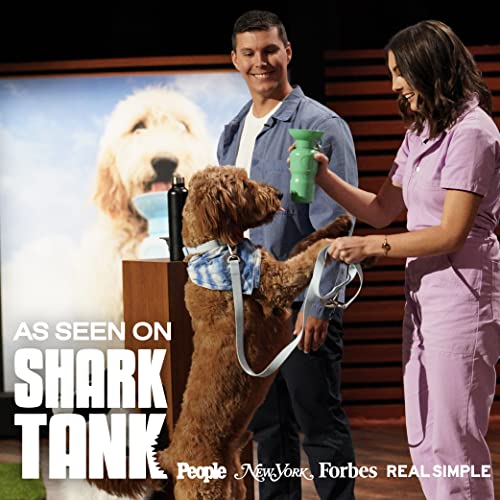 Dog Water Bottle | Portable Travel Water Bottle Dispenser for Dogs | Dog Gift Seen on Oprah's Favorite Things, Shark Tank | Leak-Proof Bottles Fill Bowl with Water | BPA-Free 22oz Indigo