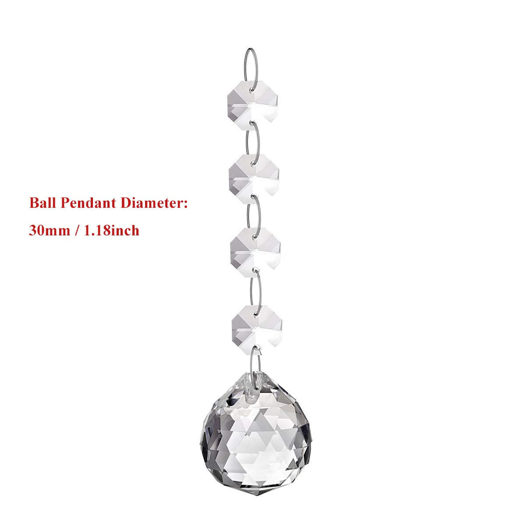 30MM Clear Glass Crystal Prism Pendat Suncatcher Chandelier Parts Lamp Light Pendants Balls Drops Hanging Prisms Home Decor Pack of 10pc (30mm)