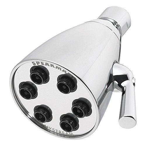 S-2252 Signature Icon Anystream Adjustable High Pressure Shower Head-2.5 GPM Solid Brass Replacement Bathroom Showerhead, Polished Chrome Finish