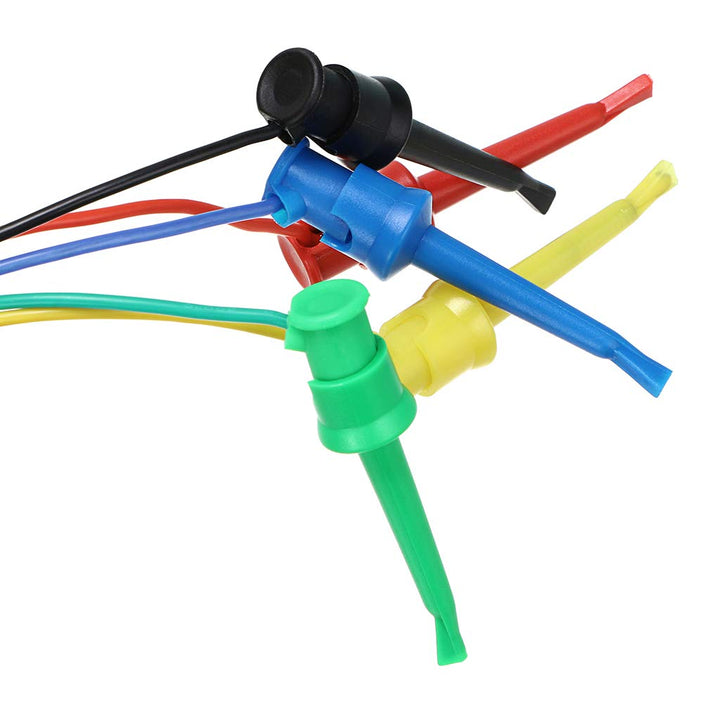 10 Pcs Multimeter Electrical Test Dual Lead Test Hook Clips - 5 Colors Silicone Flexible Test Cables for Electronic, Component, Testing Connecting