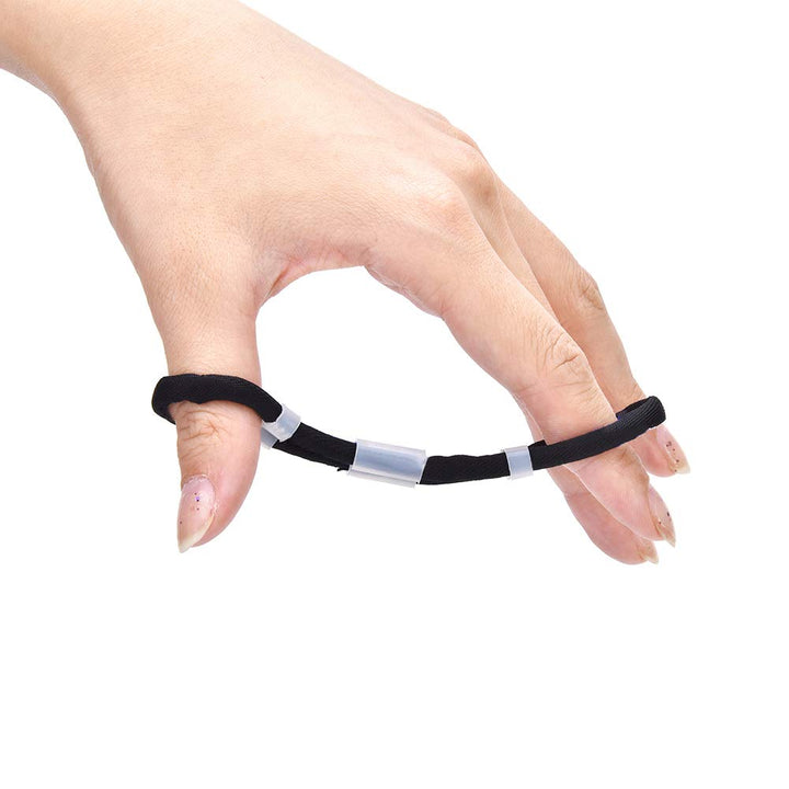 Shooting Accessory Wear Resistant Elastic Cloth Archery Fingersling,Hunting Shooting,Recurve Bow(Black, L)