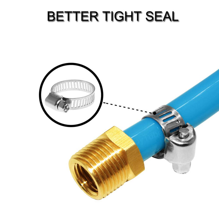 5 Pcs Hose Barb Fittings 5/16 Barb to 3/8 NPT Male Thread Brass Metals Adapter Connector with Hose Clamp