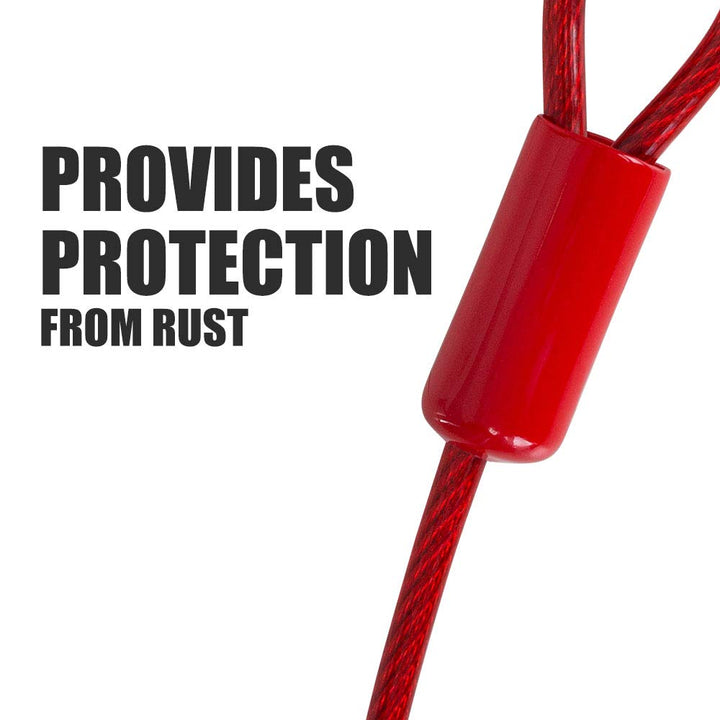Dog Tie Out Cable 30 Feet - Dog Leads for Yard Heavy Duty - Up to 125 Pounds | Reflective Lead, 30ft | Rust Free Chain Outdoor | (Red)