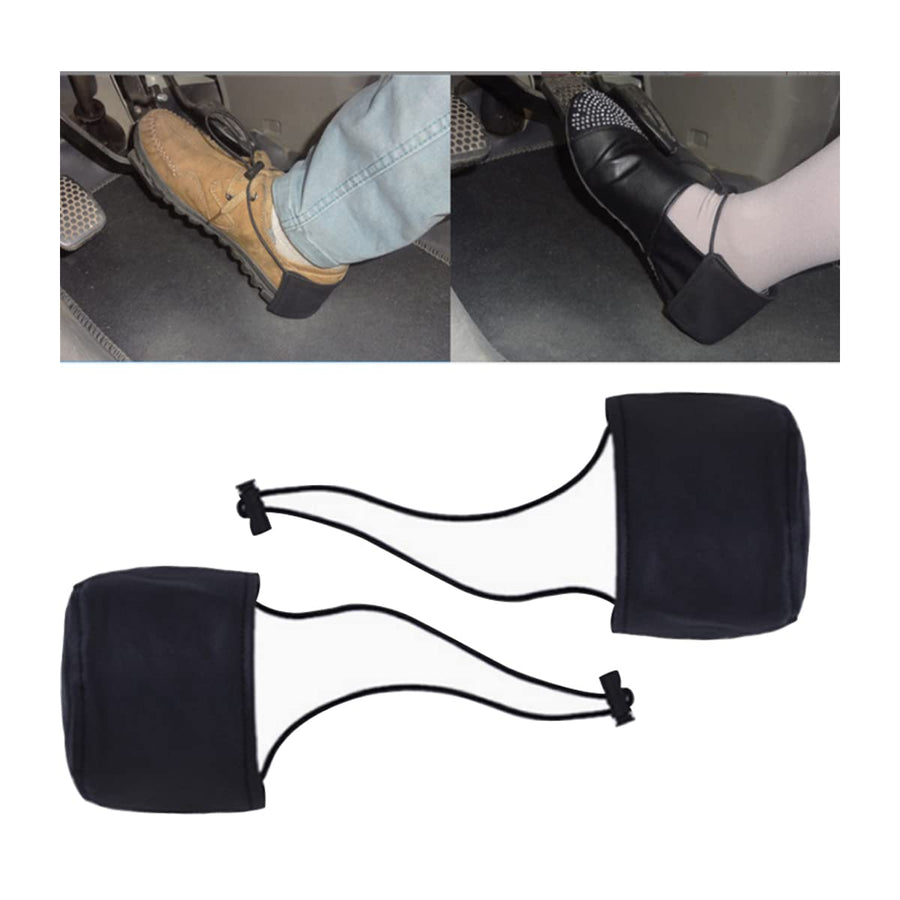 2 Pcs Driving Shoe Heel Covers, Unisex Wear Resistant Driver Heel Protector Pad, Durable Outside Sole Mat for Step Gas and Brake, Flat Shoe External Guard Cushion, Practical Gift (Black)