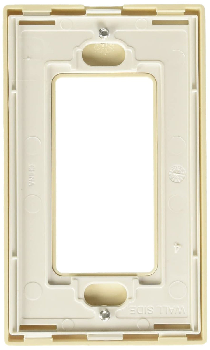 LEVITON 80301-ST 1-Port Decora(R) Plus Screwless Wall Plate (Light Almond)