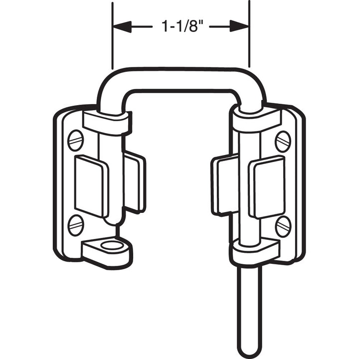 Prime-Line U 9846 Patio Sliding Door Loop Lock – Increase Home Security, Install Additional Child-Safe Security, 1-1/8 In. Hardened Steel Bar with Diecast Base, Nickel Plated (Single Pack)