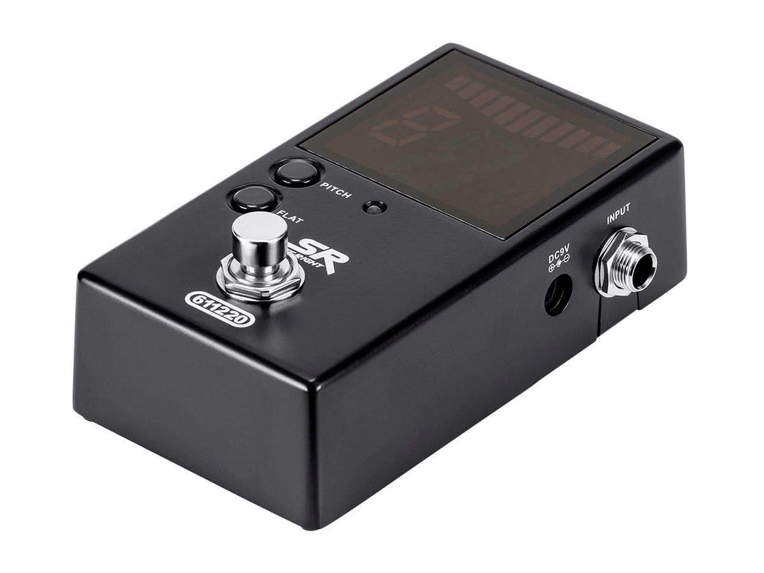 Chromatic Pedal Tuner - Black, Normal & True-Bypass Outputs, Easy to Tune Your Bass & Guitars - Stage Right Series